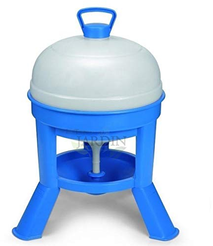 Suinga Tränke für Hühner und Küken 20 Liter Kunststoff mit Beinen | 46x62,5 cm | Tränke für 10-12 Nutzgeflügel | Robustes Kunststoff | Blau