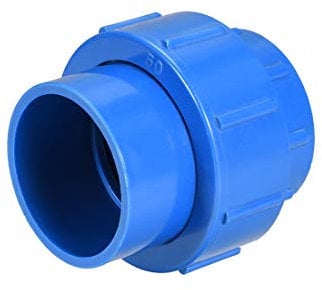 sourcing map 50mm X 50mm PVC Pipe Fitting Union Solvent Socket Quick Connector Blue