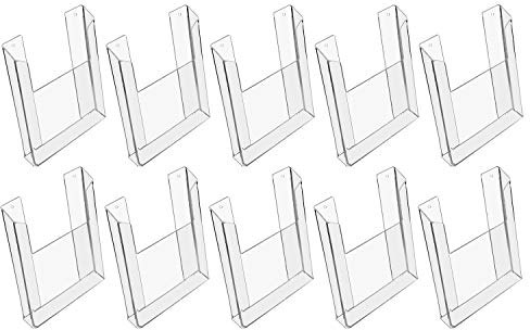HMF 46843 Wand Prospekthalter aus Acryl | 10 Stück | DIN A4 Hochformat | Transparent