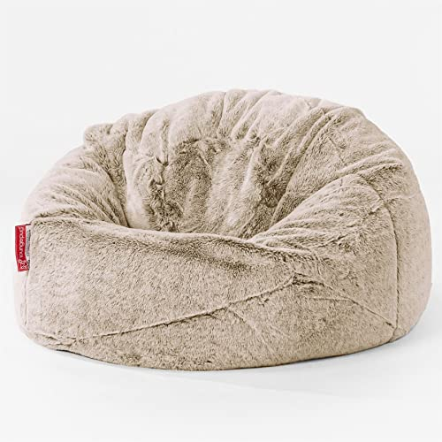 Lounge Pug - Kaninchen Kunstfell - Sitzsack Kinder - Kinder Klassischer Sitzsack Sessel - Goldbraun