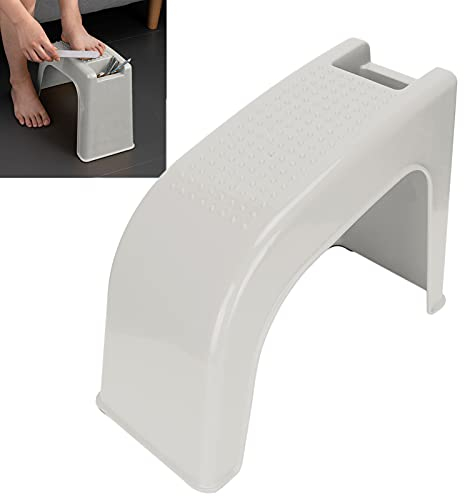 Duschfußstütze,Pediküre Hocker Stuhl Beinstütze Fußpflege Hocker,Maniküre Fußstütze Starke Tragfähigkeit Rutschfest Stabil Massierbar Bequem Leicht(Beige)