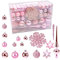 115er Set Christbaumschmuck Weihnachtskugel Spitze Weihnachtsanhänger (Rosa)