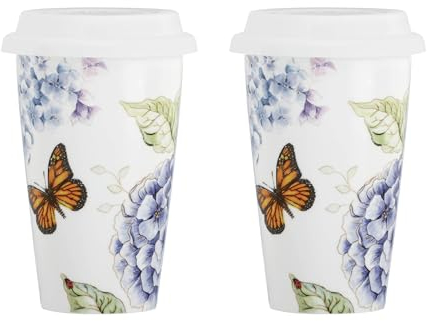 Lenox Butterfly Meadow 2-Piece Thermal Travel Mug Set, 3.15 LB