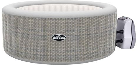 Dellonda 4-6 Person Inflatable Hot Tub Spa with Smart Pump - Rattan Effect - DL91
