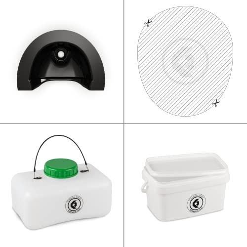Kildwick FreeLoo S DIY Trenntoiletten-Set, Trenneinsatz Kompakt schwarz | Trenneinsatz: 34,5x25x15 cm (BTH); Behälter: 5l flüssig, 5,5l fest; für individuellen Selbstbau; wasserlos &chemiefrei
