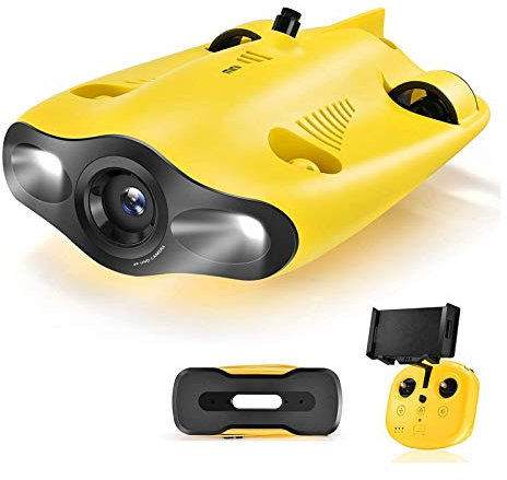 ADZHY Underwater Drone, 4K UHD Underwater Camera for Real Time Viewing, Remote Controller and APP Remote Control, Dive to 165ft/330ft, Live Stream, Adjustable Tilt-Lock, Fish Finder, ROV.,Standard