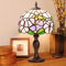 7CDXD Tiffany Lampe Klein Retro Tiffany Lampen mit Handcraft Glasmalerei Lampenschirm und Metallsockel für Dekorieren Sie Schlafzimmer Wohnzimmer Arbeitszimmer Büro Bar [Energieklasse F]