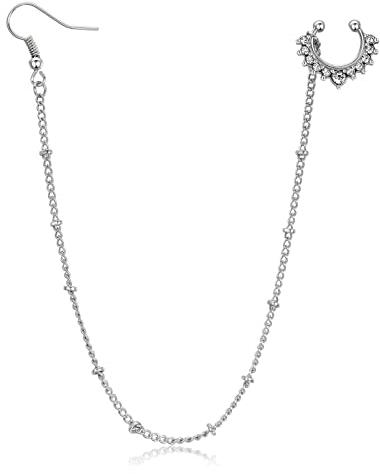 Funseedrr 1stk Fake Nose Ring Nasenring Kette Edelstahl Fake Nasenpiercing Septum Hoop Nase Kein Piercing Schmuck