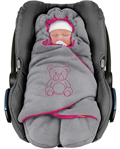 BYBOOM Baby Einschlagdecke für Babyschale, OEKO-TEX, Universal Winter Decke/Kuscheldecke/Fußsack für Kindersitz, Kinderwagen oder Buggy, flauschig, kuschelig-warm, gemütlich und sehr weich