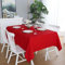 LivinEase Tischdecke 140 x 200 cm – Rot Rechteckige Tischdecke aus Baumwollmischung 250 g/m² für 4- bis 6-Sitzer-Tisch – Elegante drapierte Tischdecke für den Weihnachtstisch