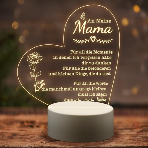Welsky Muttertagsgeschenk Geschenke Für Mama - Geburtstagsgeschenk Für Mama Acryl LED Nachtlicht - Muttertag Weihnachtsgeschenke Geschenke Für Mama Zum Geburtstag-5