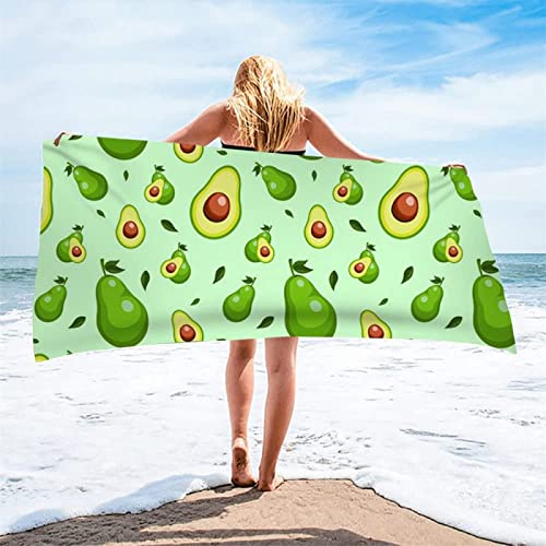 Avocado Strandtuch Kinder 70x150 cm, Weich Schnell Trocknen Microfaser Handtücher, 3D Strandhandtuch Avocado Badetuch Strandlaken Handtuch, Herren Frauen Badetücher