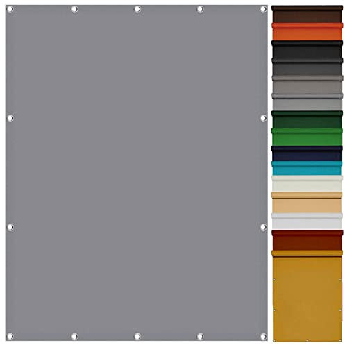 Toile Imperméable Rectangulaire 3 x 7 m UV Protection Bache ombrage Voile Solaire avec 4 Morceaux de Corde pour Terrasse Jardin Extérieur Balcon, Gris Clair