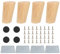 4 Pièces Pied Meuble Bois Oblique 8cm Pieds Rond Meuble Inclinés en Bois 8cm pour Table, Fauteuil, Canapé