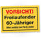 DankeDir! Freilaufender 60 Jähriger - Schild 30 x 20 cm - Geschenkidee Geburtstagsdeko Geburtstagskarte Partydeko - Freund 60. Geburtstag 60er Geburtstagsgeschenk Männer 60 Jahre Geschenk
