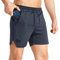 BROKIG Men's Lightweight Gym Shorts, Quick Dry Sport Workout Training Fitness Running Shorts Men with Zip Pocket (S, Dark Grey)