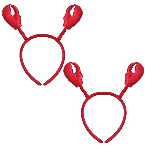 2 Stück Krebs-Hummer-Haarreif, Krebskrallen, Haarreifen, rote Tier-Kopfbedeckung, Haarbänder für Damen, Weihnachten, Halloween, Parade, Urlaub, Festival, Cosplay, Maskerade, Verkleidung,