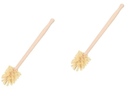 Cabilock 2pcs Toilet Brush Bathroom Cleaning Brush Bathtub Cleaning Toliet Brush Lavatory Brush Mushroom Brush Toilet Bathtub Flexible Deep Cleaning Wooden Handle