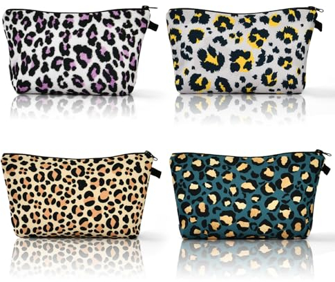 Aucuu Segeltuch Kosmetiktasche - 4 Stück Tragbare Kulturbeutel Mit Reißverschluss, Multifunktionale Makeup Tasche für Reise, Mandala-Druck Kosmetikzubehör-Organizer