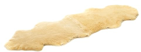 Cakla Lammfell Echt 200-190cm x 65-55 cm aus Zwei Ledern Rückwärts Genäht - Fell für Stühle - Lammfell Teppich - 100% Bio - Schaffell Echt - Dekofell - Schafsfell Felle