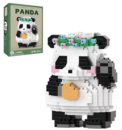 Mini Mattoni da Costruzione, HASLED 529 Pezzi Giocattolo da Costruzione, Panda Creativo di Mattoncini da Costruzione Giocattolo, Micromattoncini da Costruzione Adatto per Adulti E Bambini