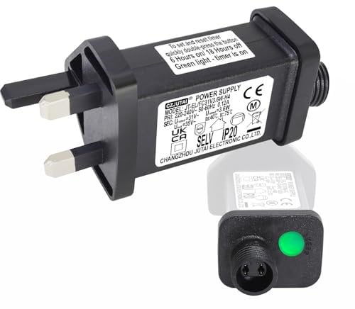 Transformateur 31 V pour CZJUTAI JT-EL/FC31V3.6W, CZJUTAI JT-EL/FC31V6W /4,5 W/3,6 W avec 8 modes, mémoire et minuterie de 6 heures, IP20 pour lumières de sapin de Noël, filet, lumières stalactites
