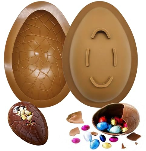 Niuhong 2 Pcs Ostern Schokoladenform Dinosaurier-Ei Jumbo 3D Oster Eierformen Ei Ostereiform Backform Groß Ostereier Silikonform Ostereierformen Bruchbare Süßigkeiten Kuchen Dessert Backzubehör (A)
