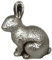 Goldbach Hase 18cm groß Silber, aus Keramik, Ostern Figur Osterhase hockend XL modern Dekofigur Osterdeko