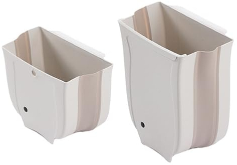 Bafnsiji 2Pack Plegable contenedor de Basura Colgante, Papelera de Cocina Plegable, Bote de Basura Colgante para Puerta de Armario, Papelera de gabinete portátil, para Cocina/Camping/baño/Dormitorio