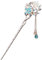 Vintage Haar Stick Opal Blume Haar Stäbchen Haar Dekor chinesische Haarnadeln alten Haarspange alten Haarspange-Rot (A(Blau))
