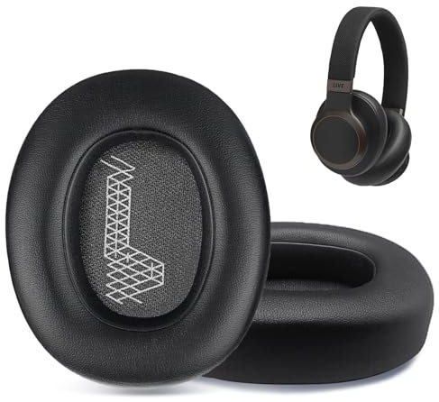 Replacement Ear Pads for JBL E65 (E65BT E65BTNC)/Live 650 (650NC 650BTNC)/Live 660 (660NC 660BTNC)/Duet NC Over-Ear Headphones, Headset Ear Cushions, Headset Earpads, Ear Cups Cover-Black