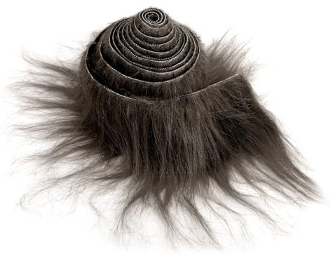 Plüsch Precut Strips Fellimitat 5 x 180 cm Kunstfell Basteln Meterware Fell Stoff Flauschiges Plüsch Bastelfell für Zwergenbart Weihnachtsmann Haar Wichtel Cosplay DIY Basteldekoration (Dunkelbraun)