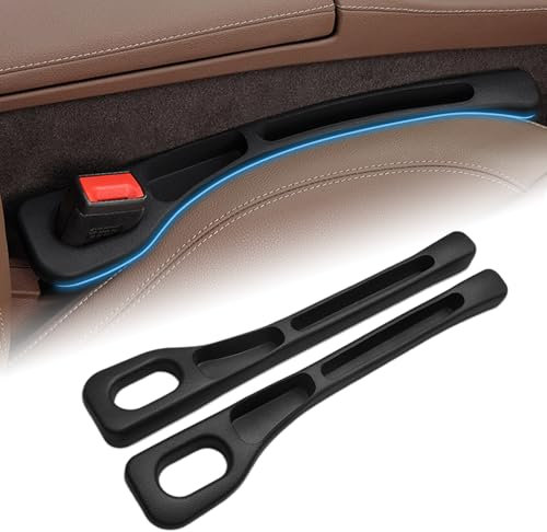 Car Seat Gap Filler Set of 2, Vehicle Mounted Gap Leak Proof Filling Strip, Front Seat Gap Storage Filler, Soft Foam Car Seat Gap Organizer Universal Fit Seat Console Gap Strip for Sedans Trucks SUVs