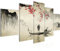 Runa Art Wandbilder Japan 5 Teilig Bild auf Vlies Leinwand Deko Wohnzimmer Schlafzimmer Japanische Motive Braun Rot 050752a