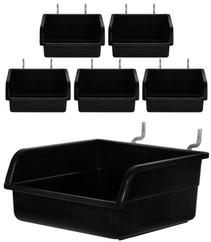 Part Storage Box 6Pcs Plastic Pegboard Storage Bins Solution with Sloped Design for Organizing Workshop and Home