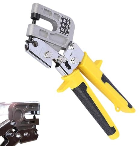 Kioriur Crimpadora para canalones - Alicates crimpadores para canaletas, asas, pinzas para prensar espárragos | Alicates para prensar espárragos, pinza de perforación con mango antideslizante
