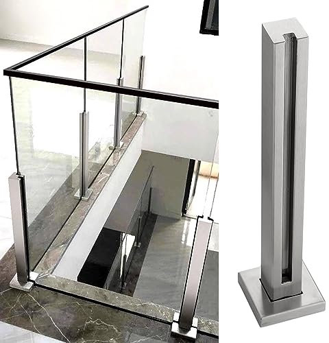Edelstahl Glas Geländer Pfosten für Innen Flur Treppen und Deck mit Komplettset