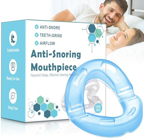 AIOUTGOGO Schnarchstopper Anti Schnarch Komfort Schnarchschiene für Männer und Frauen,Effektive gegen Schnarchen,Mehrzweck Anti Snoring Mouthpiece Stopper Snore reduzieren Besser Schlafen-Mattblau