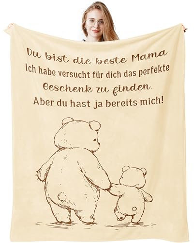 Geschenke für Mama Geschenk, Du Bist Die Beste Mama, Mutter Geburtstagsgeschenk für Mama Geburtstag, Geschenk für Mama Mutter Geschenk, Muttertagsgeschenk für Mama von Tochter Sohn Decke 150x130CM