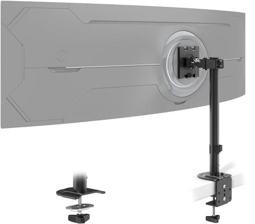 Support d'écran pour 1 Moniteur 17-49 Pouces - Support d'écran Vertical réglable en Hauteur avec 20 kg, inclinable pivotable Rotatif, VESA 75/100 mm, Noir