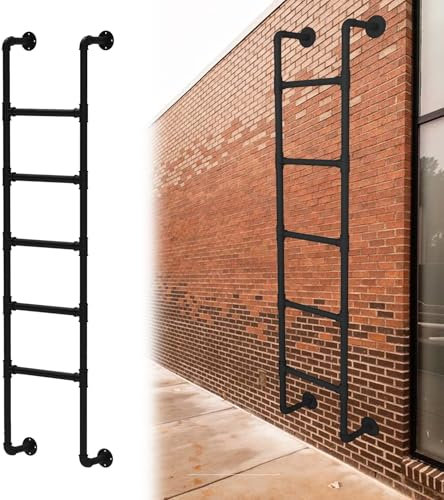 Échelle de grenier réglable avec support mural – 100 à 300 cm – Échelle d'accès au sous-sol intérieure – Garde-corps pliable de 114,3 cm pour entrée et sortie en toute sécurité