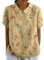 Hrjxfpt Ladies Italian Linen Tops Size 12 Lace Office Top Womens Clothes Sale Clearance Women's Linen Lapel Art Floral Round Neck Gifts Pullover Top Casual Shirt T-Shirts (01-G-Yellow, XXXXL)
