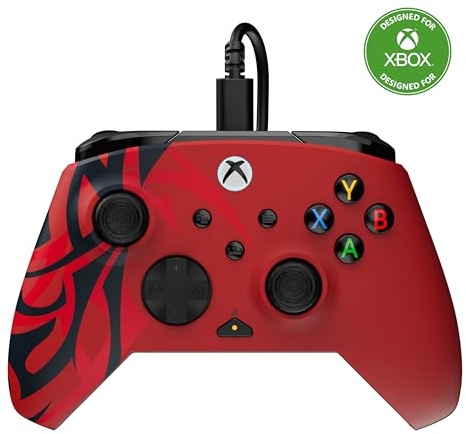 Turtle Beach Rematch Advanced Spirit Red Manette de jeu filaire - Licence Xbox Series XS, Xbox One et PC avec Boutons Programmables, Gâchettes, commandes audio et câble de 2.5 m