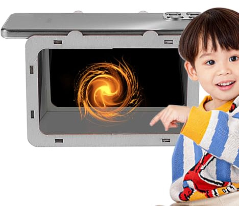 Hologramm-Projektor – kompakte Telefonkino-Box, immersives Telefon-Sichterlebnis, umweltfreundliches Holz und Acryl, Klebstoffmontage, tragbares Design für - oder Outdoor-Unterhaltung