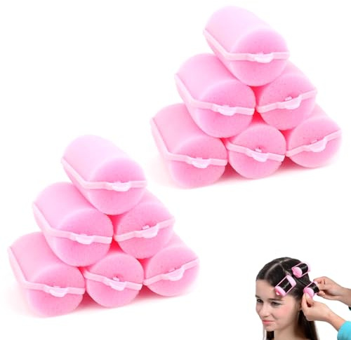 Hsyadazi 12 Stück Schwamm-Lockenwickler Set - Weiche Schaumstoffrollen für Locken & Volumen (36mm) - Schmerzfrei für Frauen & Kinder