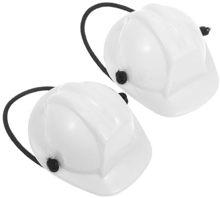 Milisten Mini Bauhelm FüR Haustiere Und Puppen: 2 StüCk Leichter Schutzhelm Mit Verstellbarem Federseil Kompakter Puppenhelm FüR Kleine Tiere Und Bastelprojekte