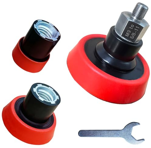 Noyfemr 5pcs Buffing Polishing Kit for Milwaukee M12 Polisher/Sander | Includes M9 to 5/8-11 Adapter &1“, 2”, 3 Hook and Loop Backing Pad