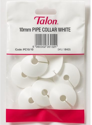 Westco 10mm White Plastic Split Type Pipe Collar 10 Pack | Decorative Pipe Covers for Radiator & Basin Connections