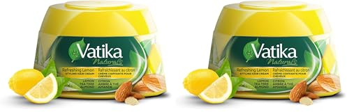 Vatika Naturals Hair Cream - Refreshing Lemon (210ml) | Enriched with Lemon, Tea Tree & Almond for Naturally Stylish, Problem-Free Hair (Pack of 2)