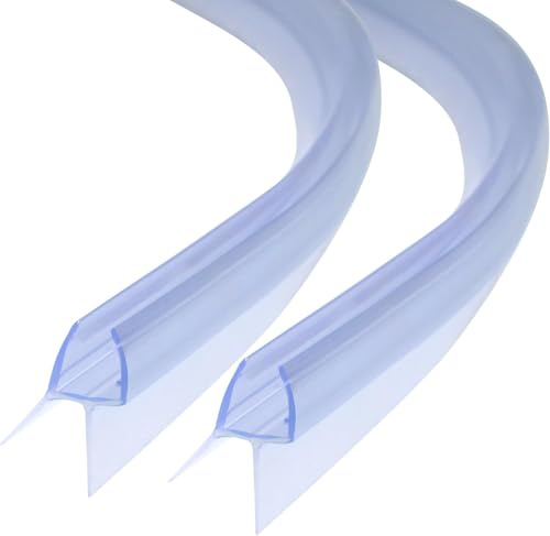 Baogu 2x 40cm Duschdichtung Gebogen Ersatzdichtung Dichtung Vorgebogener Duschtürdichtung für 4-6mm Glasdicke (6mm)